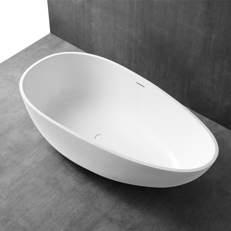 Supplier Colorful Oval Egg-Shaped Freestanding Artificial Stone Bathtub XA-8806