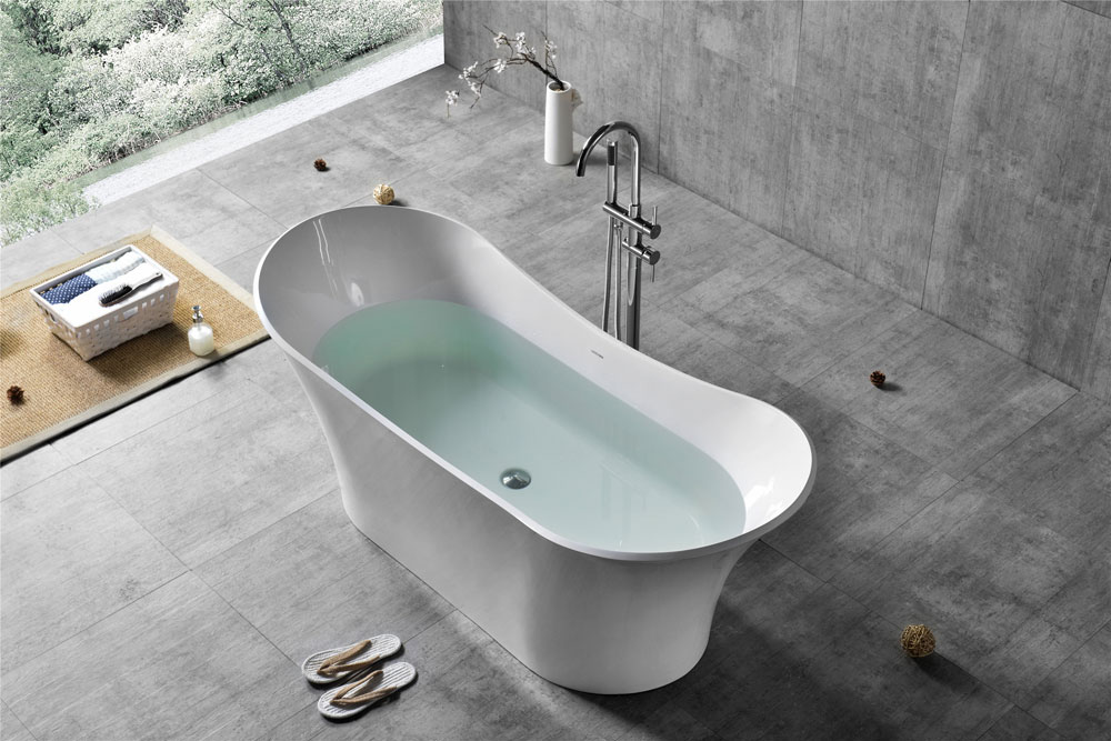 T&W Freestanding artificial stone bathtub XA-8821