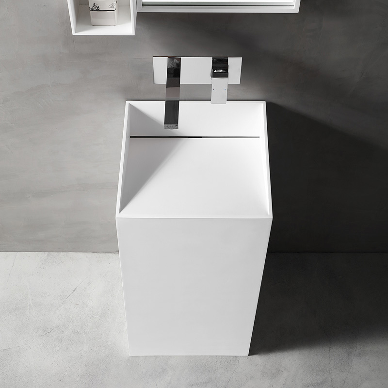 Popular Wholesale Designer Pedestal Freestanding Artificial Stone Wash Hand Basin TW-Z313