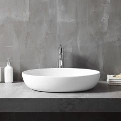 Popular Wholesale Designer Oval Above Counter Top Solid Surface Wash Hand Basin TW-A101