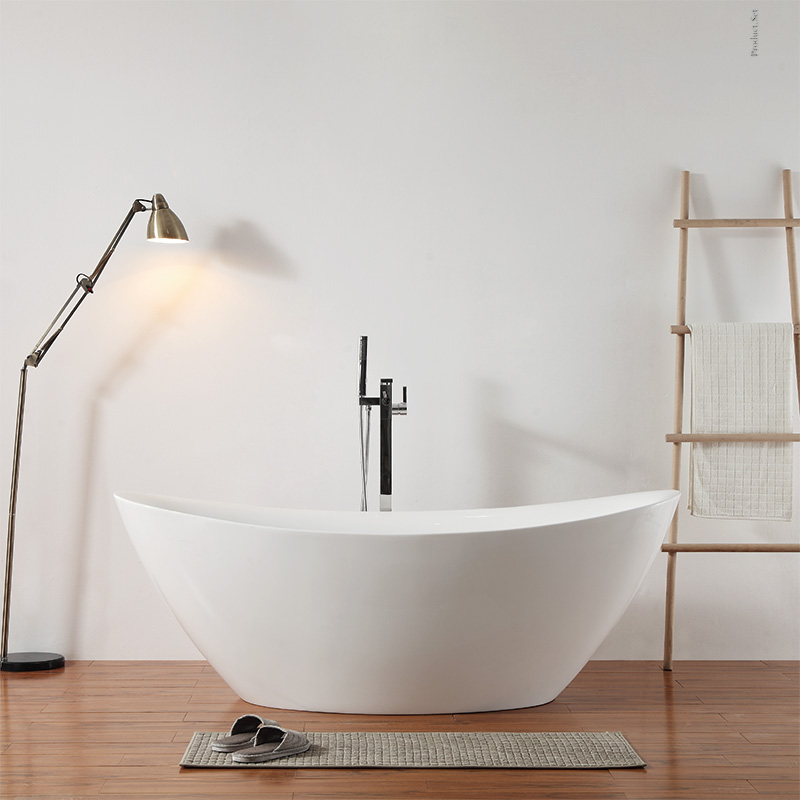 New Design High-end Freestanding Oval White Acrylic Bathtubs TW-6676