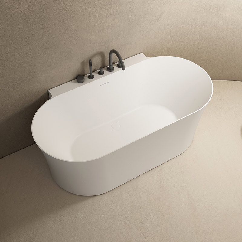 Back To Wall Freestanding Solid Surface Bathtub TW-8620