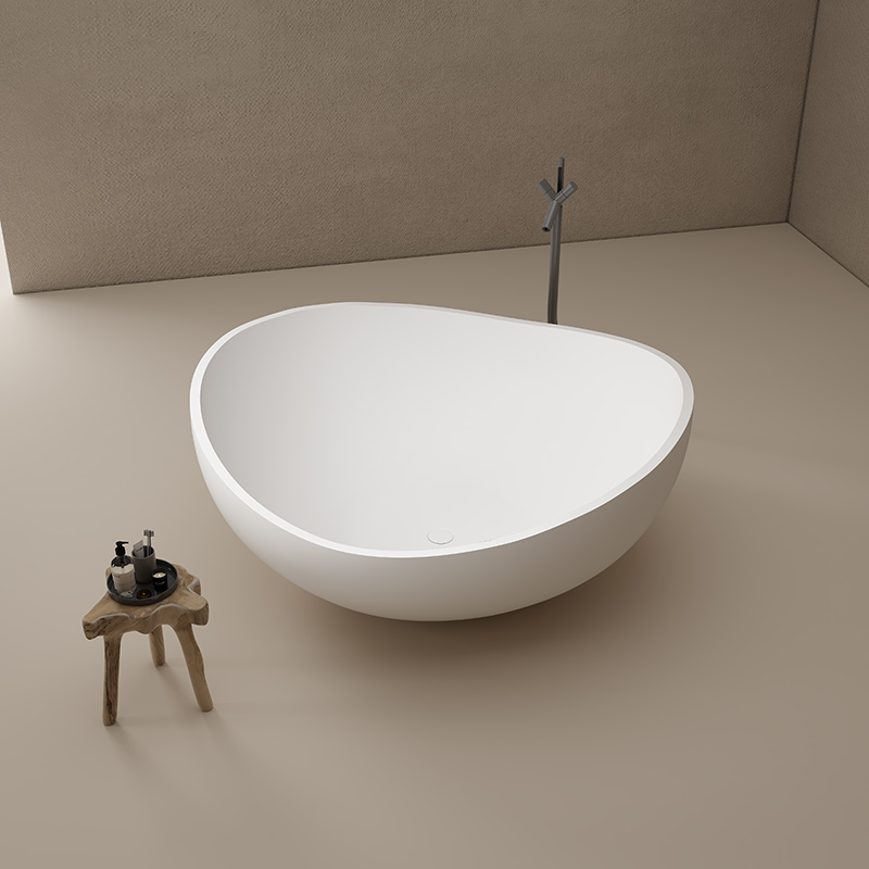 Factory Supply Quality Assurance Modern Round Freestanding Artificial Stone Bathtub TW-8666