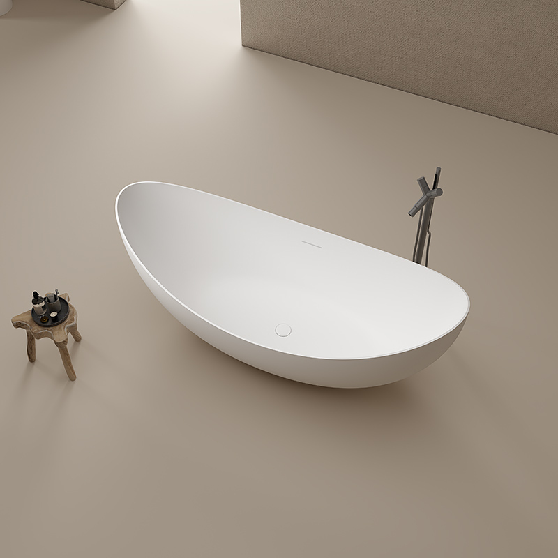 China Wholesale Factory Moon Shape Freestanding Artificial Stone Bathtub TW-8618