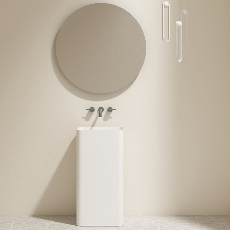 Quality Wholesale Unique Design Square Freestanding Pedestal Sink Bathroom Wash Basin TW-Z239