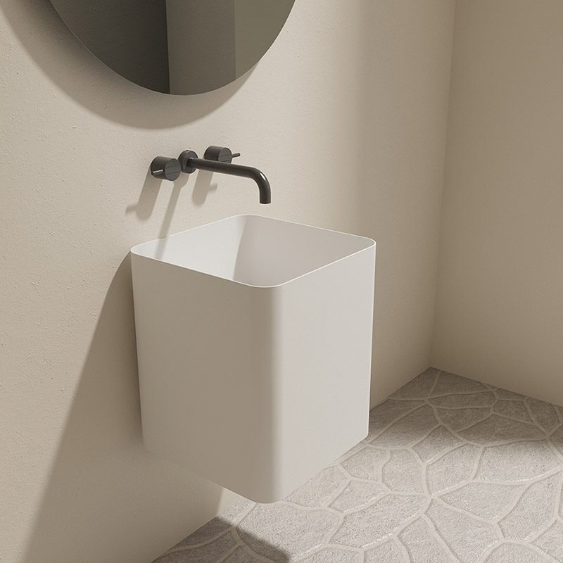 Quality Wholesale Unique Design Square Freestanding Pedestal Sink Hung Bathroom Basin TW-Z502