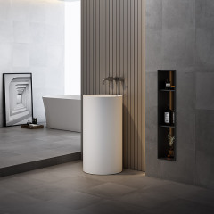Wholesale High End Quality Round Cylinder Freestanding Pedestal Sink Bathroom Wash Basin TW-Z209