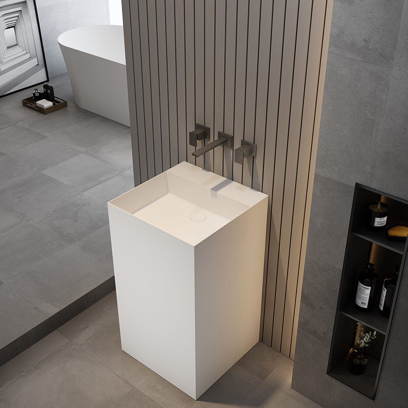 Supplier Square Freestanding Pedestal Sink Bathroom Wash Basin TW-Z223