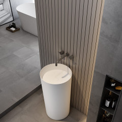 Factory Supply Quality Assurance Round Freestanding Pedestal Sink Bathroom Wash Basin TW-Z202