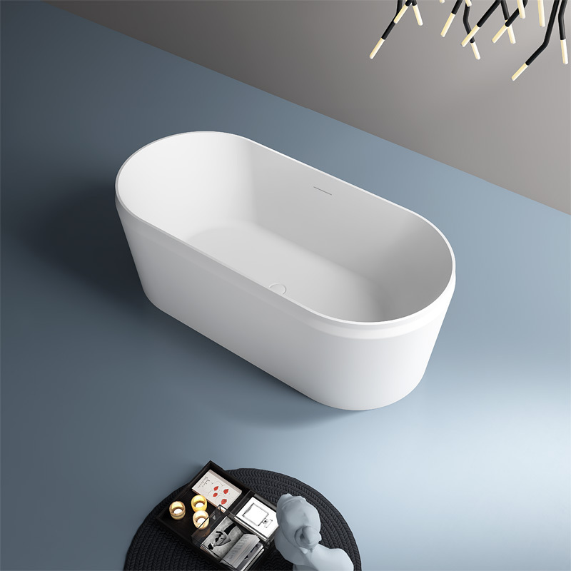 Großhandel Fashion New Style Ovale freistehende Badewanne aus Kunststein TW-8631