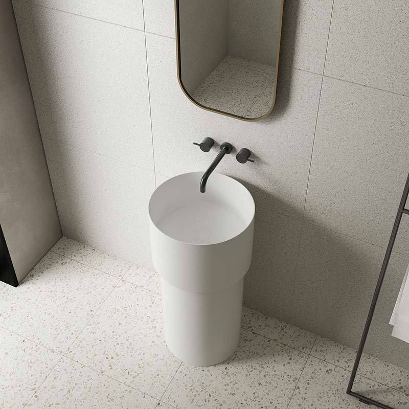 Wholesale Fashion Round Freestanding Pedestal Sink Bathroom Wash Basin TW-Z351