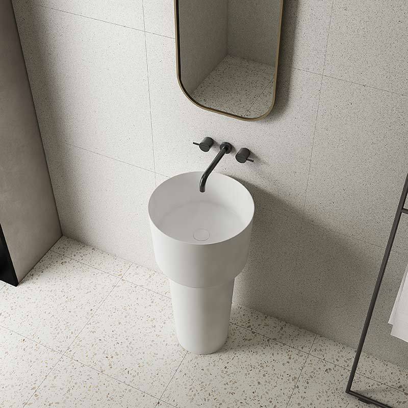 Hot Style Wholesale Round Freestanding Pedestal Sink Bathroom Wash Basin TW-Z352