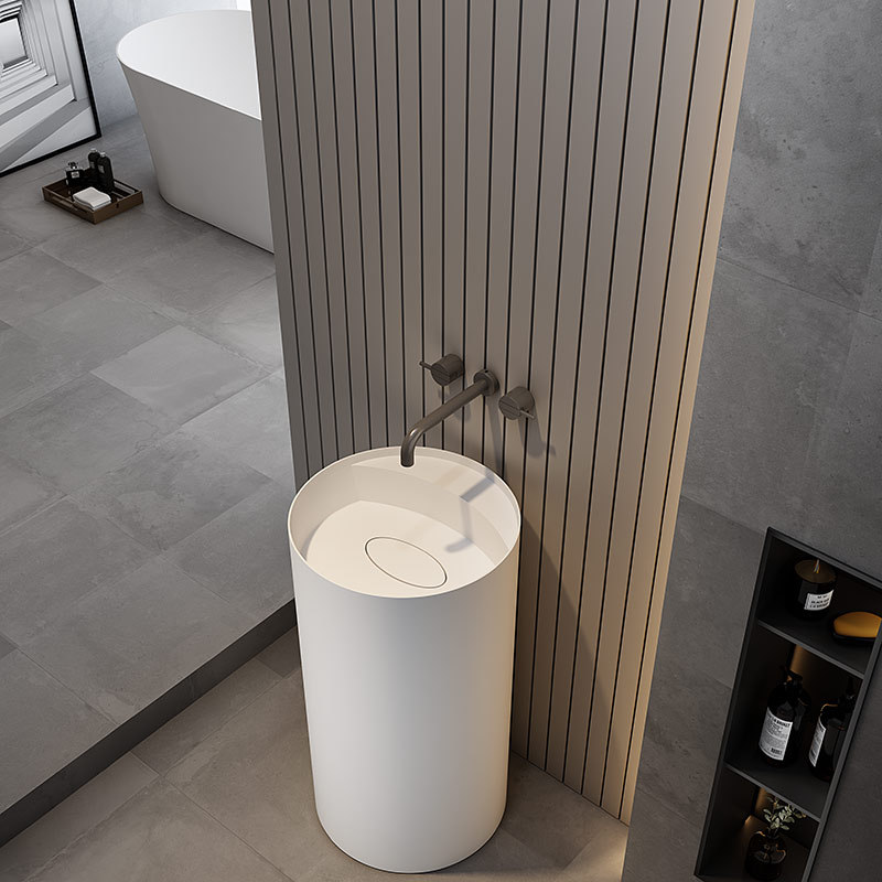 Supplier Round Freestanding Pedestal Sink Bathroom Wash Basin TW-Z205