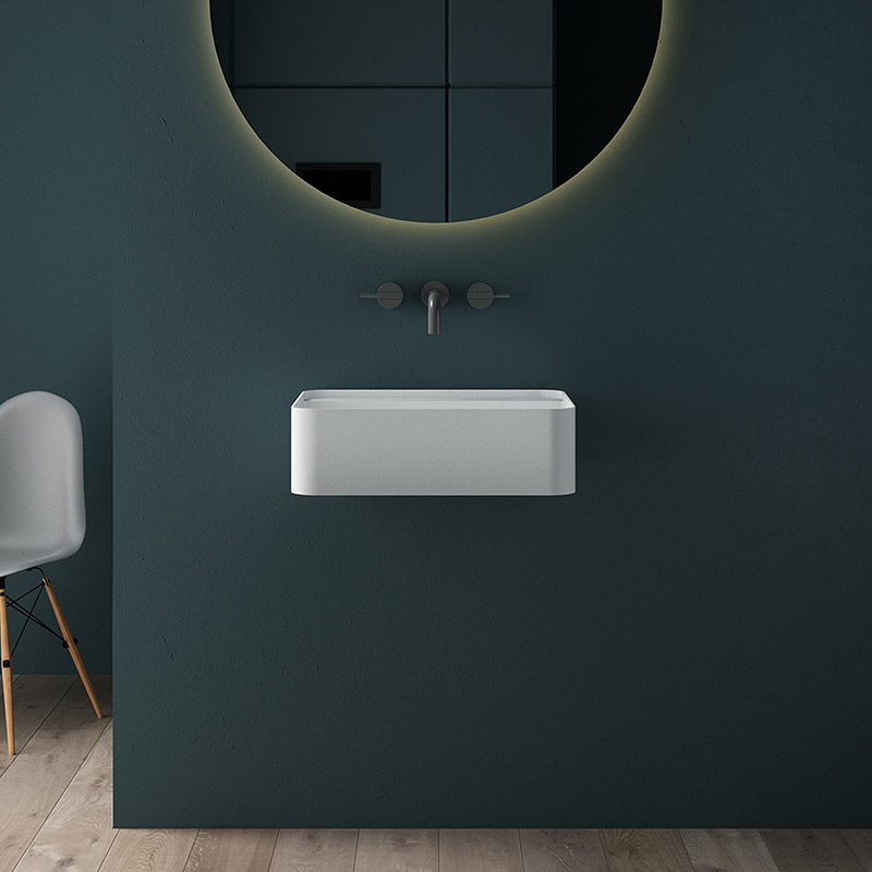Großhandelsmode-Wand-hängendes festes Oberflächenwaschbecken-einzelnes Badezimmer-Waschbecken TW-G821