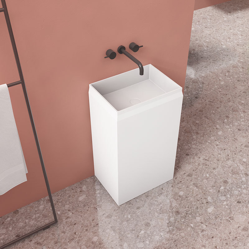 Wholesale High End Quality Rectangle Freestanding Pedestal Sink Bathroom Wash Basin TW-8635Z