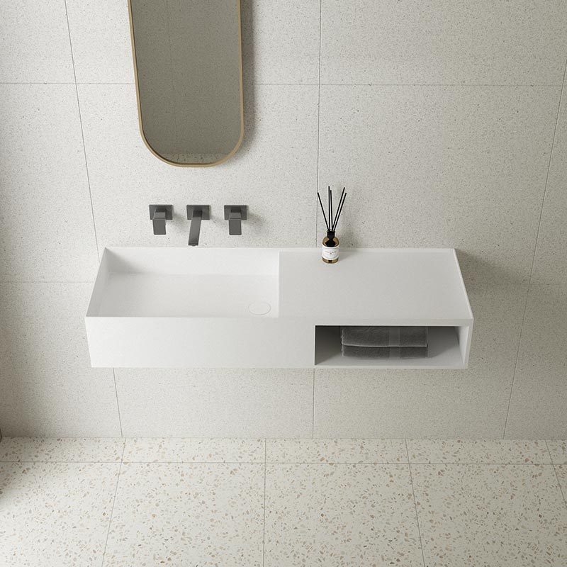 Factory Wholesale Wall-Mount Hung Solid Surface Wash Basin Single Bathroom Sink TW-G811