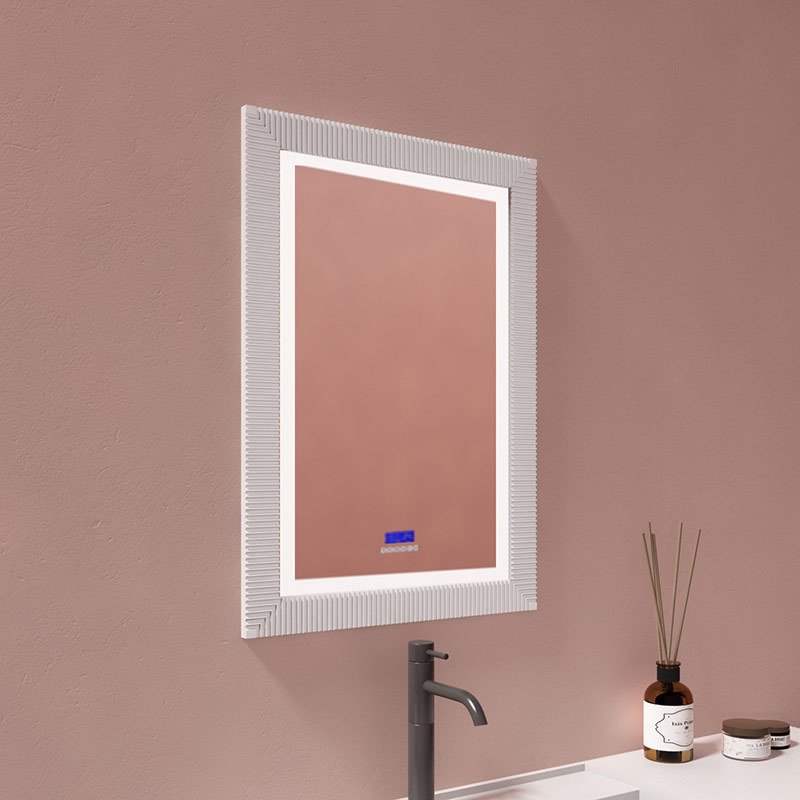Fabrikversorgung Qualitätssicherung Rechteckiger Bluetooth-Badezimmer-Make-up-Kosmetikspiegel zur Wandmontage mit LED-Leuchten TW-8685ML