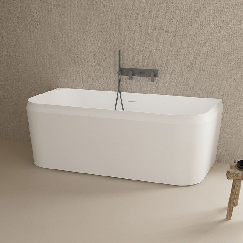 Freistehende Kunststeinbadewanne im Fabrikgroßhandel mit fester Oberfläche, Waschbecken, Badezimmer, Wandmontage, komplettes Set, Serie TW-8636