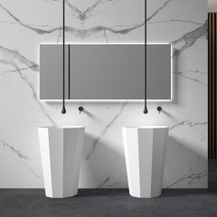Supplier Polygon Freestanding Pedestal Bathroom Wash Basin Sink TW-Z318