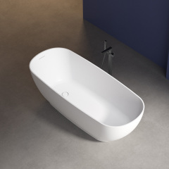 Beliebte Großhandel Designer ovale freistehende Kunststeinbadewanne XA-8851