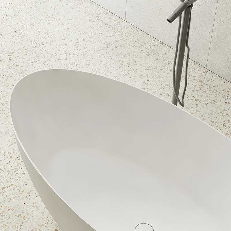 Supplier Egg-shaped Freestanding Artificial Stone Bathtub XA-8863