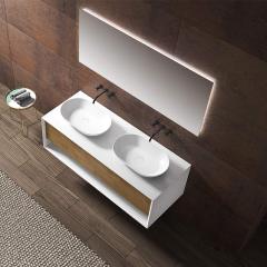 Wholesale High End Quality Double Under Counter Sinks Floating Bathroom Vanity Cabinet TW-2210