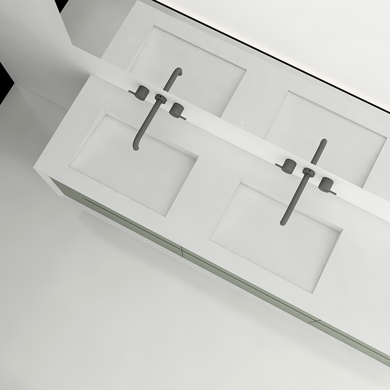 Manufacturer Double Under Counter Sink Floating Bathroom Vanity Cabinet TW-2808