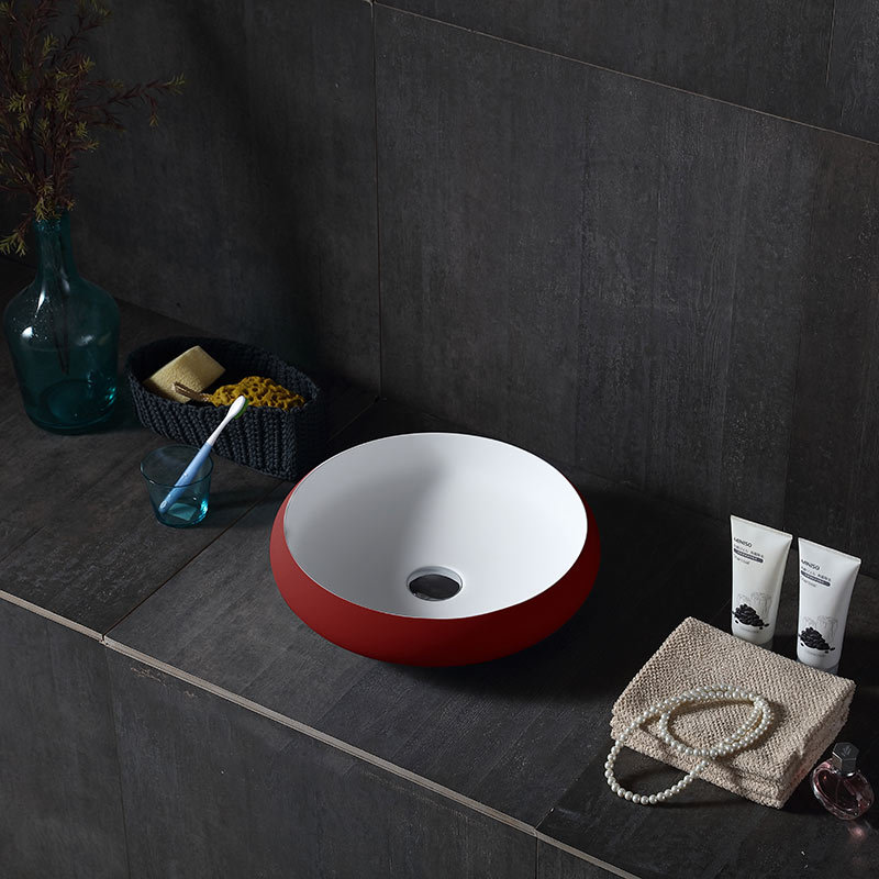 Wholesale High End Quality Colorful Round Above Counter Top Wash Basin XA-A70