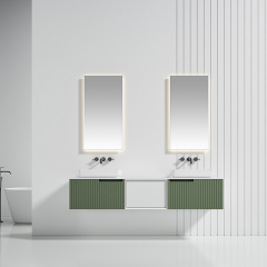 Heißer Stil Großhandel Doppel-Aufsatzwaschbecken Wandmontierter Badezimmerschrank WBL-6016