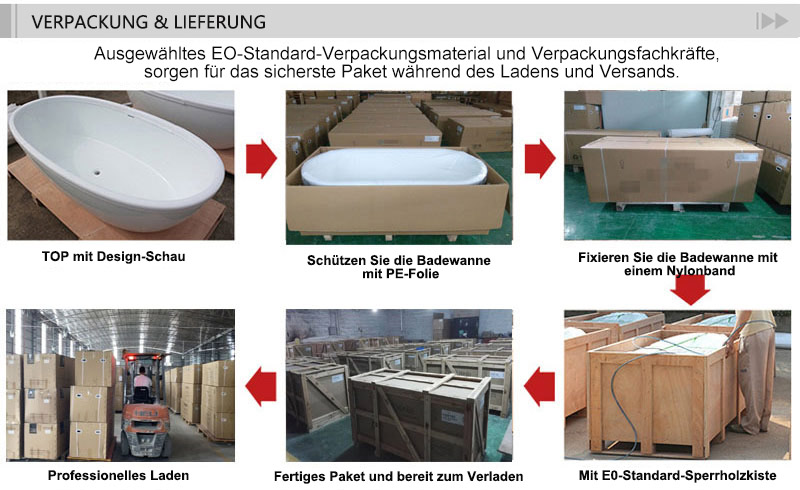 T&W Freestanding Acrylic Bathtub packing and delivery