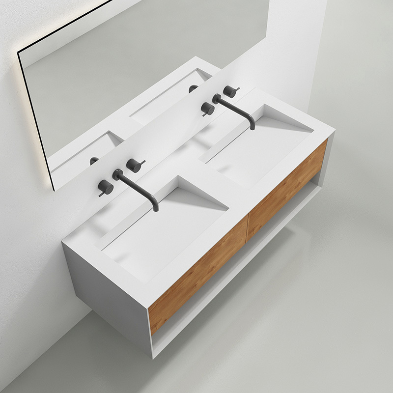 Wholesale High End Quality Double Under Counter Sinks Floating Bathroom Vanity Cabinet TW-2510