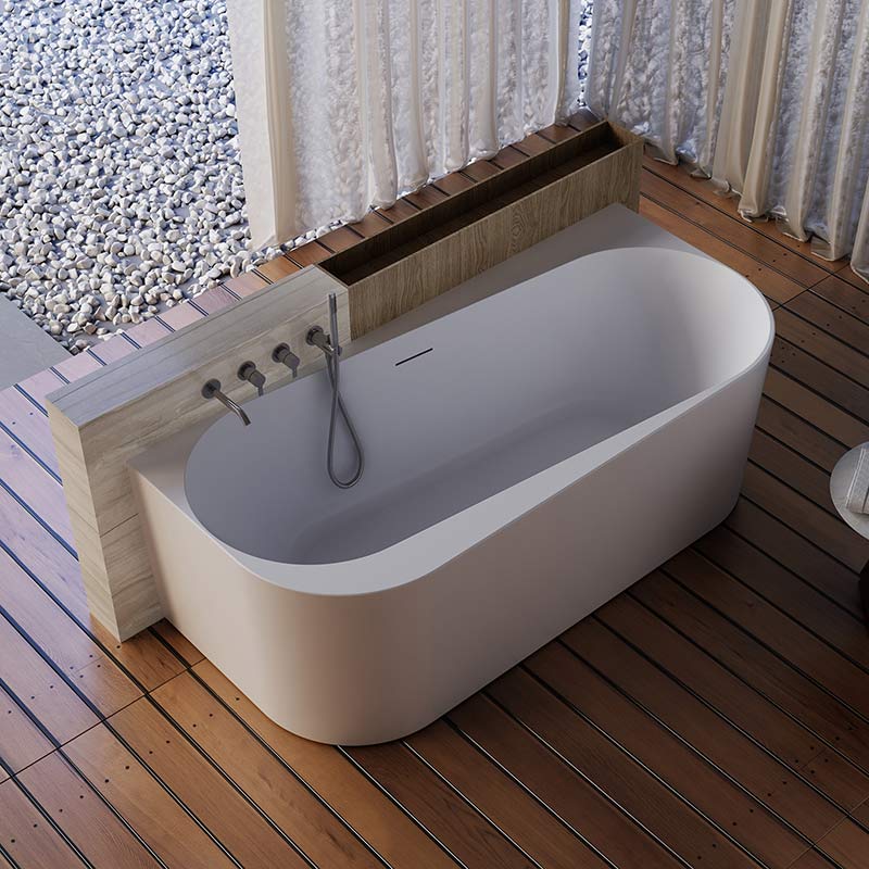 Wholesale High End Quality Back To Wall Freestanding Acrylic Bathtub TW-7733