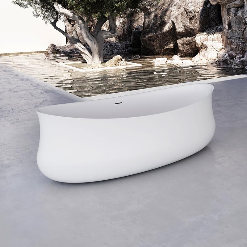 Europe Elegant Freestanding Artificial Stone Bathtub TW-8108