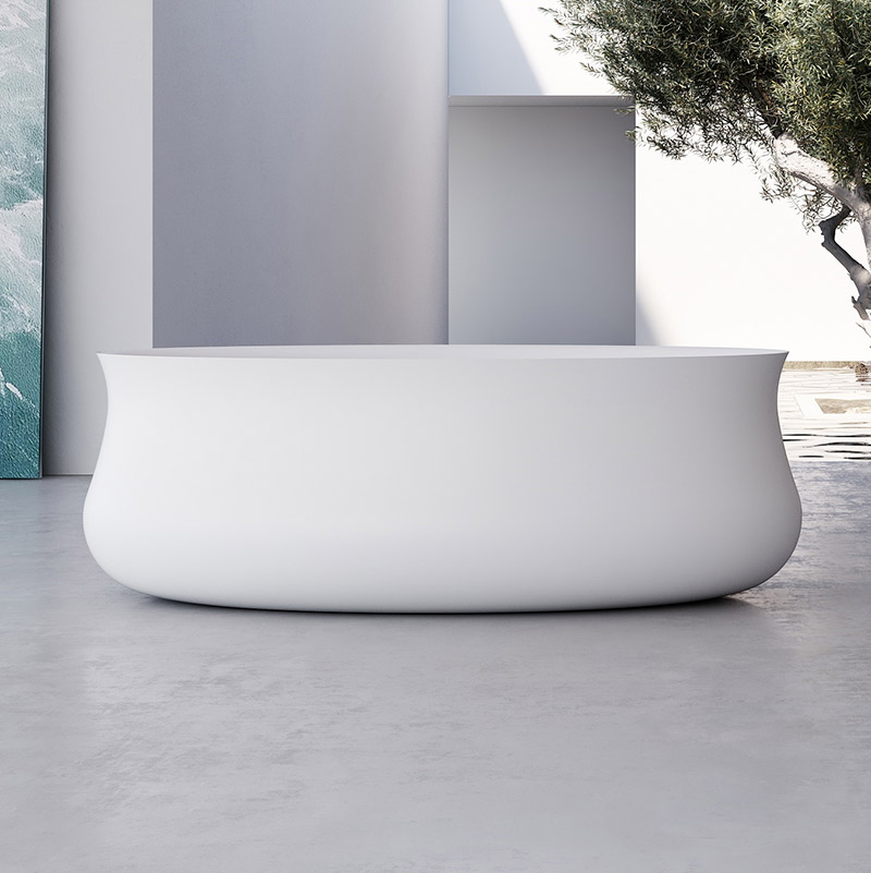 European Style Freestanding Oval Artificial Stone Bathtub TW-8107