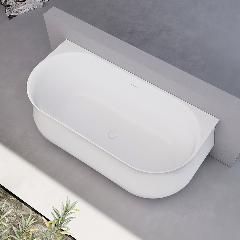 High End Freestanding Back To Wall Artificial Stone Bathtub TW-8103