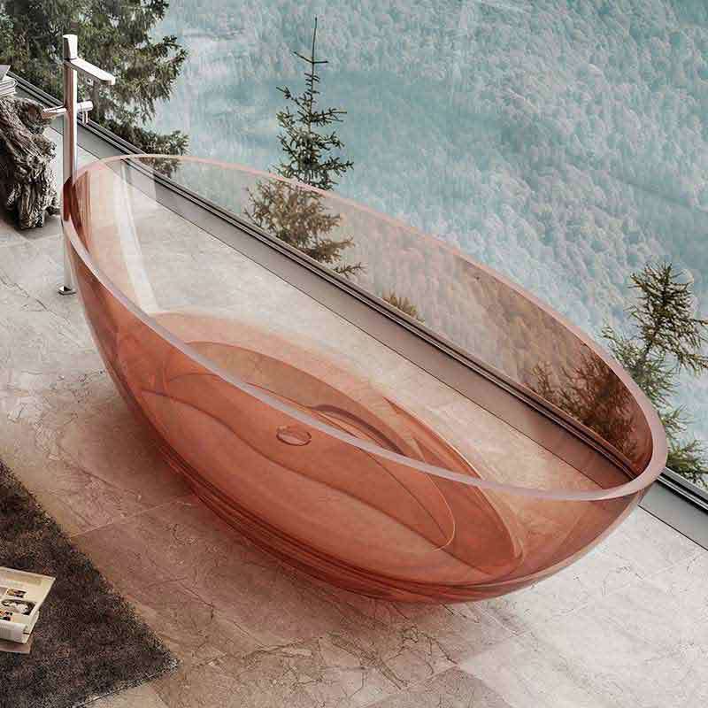 China Wholesale Factory Freistehende Badewanne aus klarem Harz mit fester Oberfläche XA-8803T