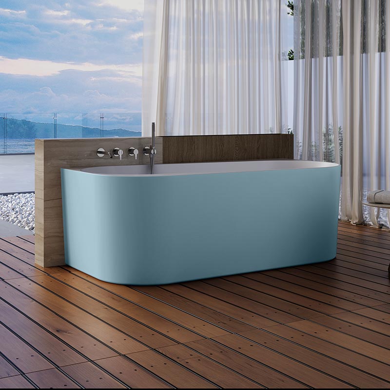 Wholesale High End Quality Back To Wall Freestanding Acrylic Bathtub TW-7733