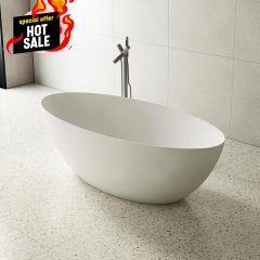 Lieferant Eiförmige freistehende Badewanne aus Kunststein XA-8863