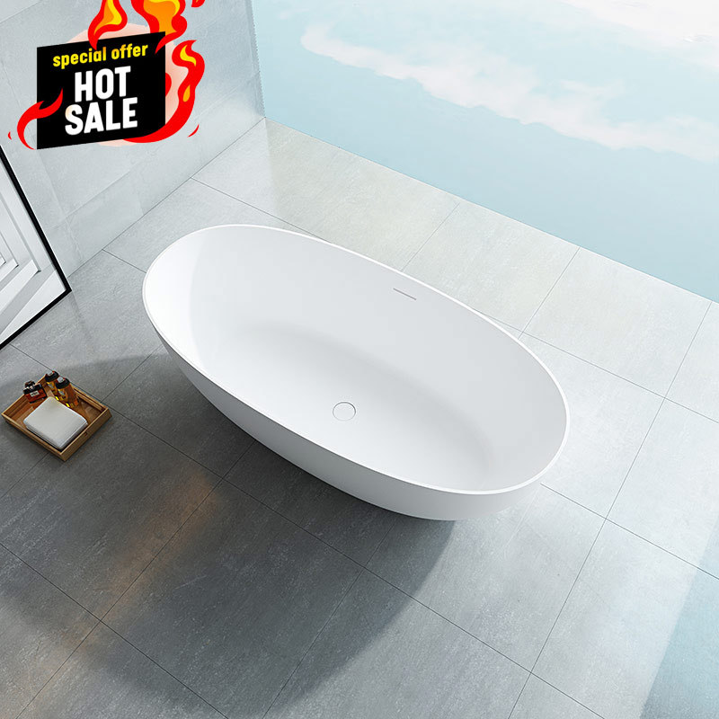 Beliebte ovale freistehende Designer-Badewanne mit fester Oberfläche im Großhandel XA-8507