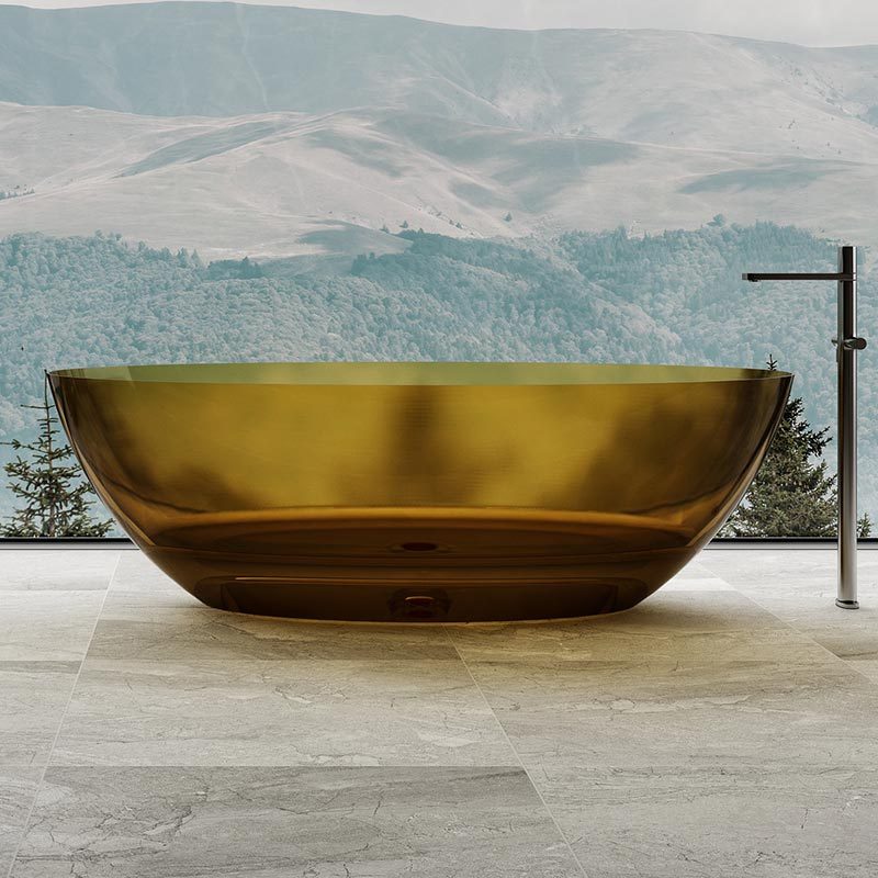 Großhandel mit hochwertigen Werbeangeboten, gelbe freistehende transparente Badewanne XA-8863T