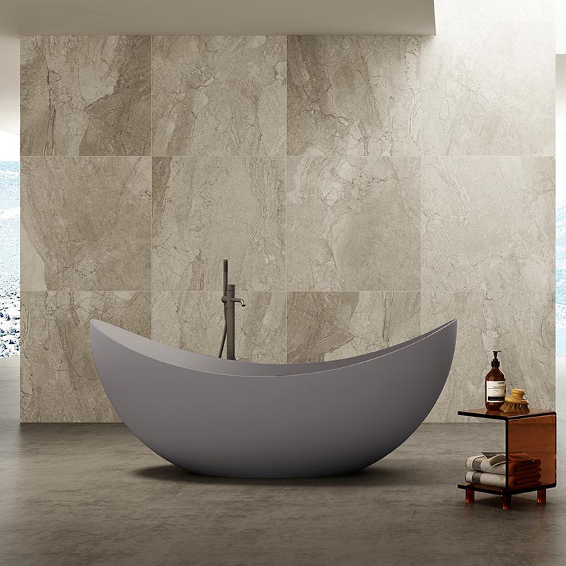 Beliebte Großhandelsdesigner-Mondförmige freistehende Acrylbadewanne TW-7618