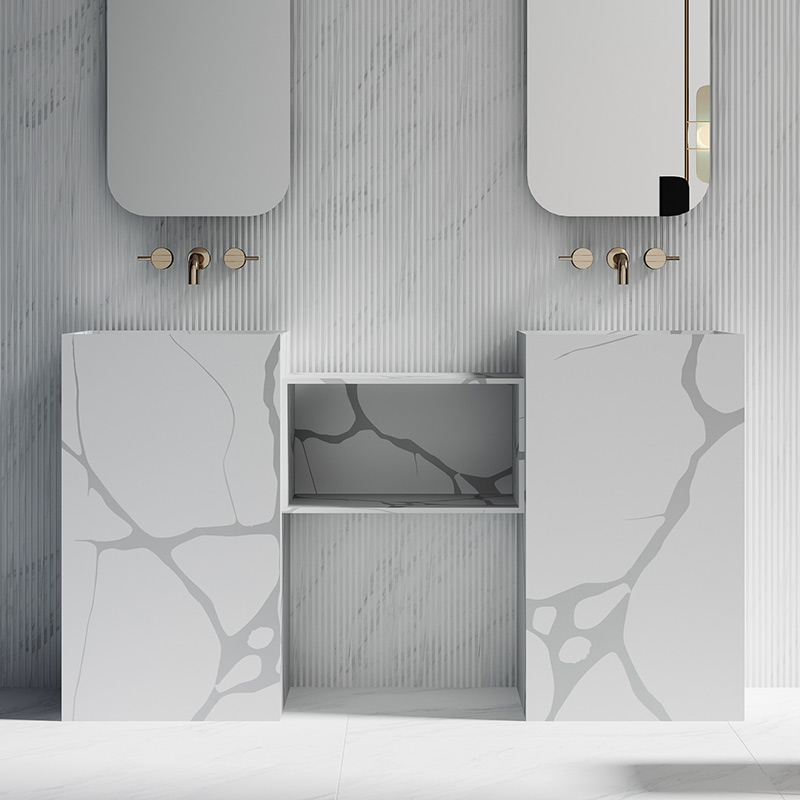 Modern Design Marble Texture Freestanding Pedestal Wash Sink SW-HZ602