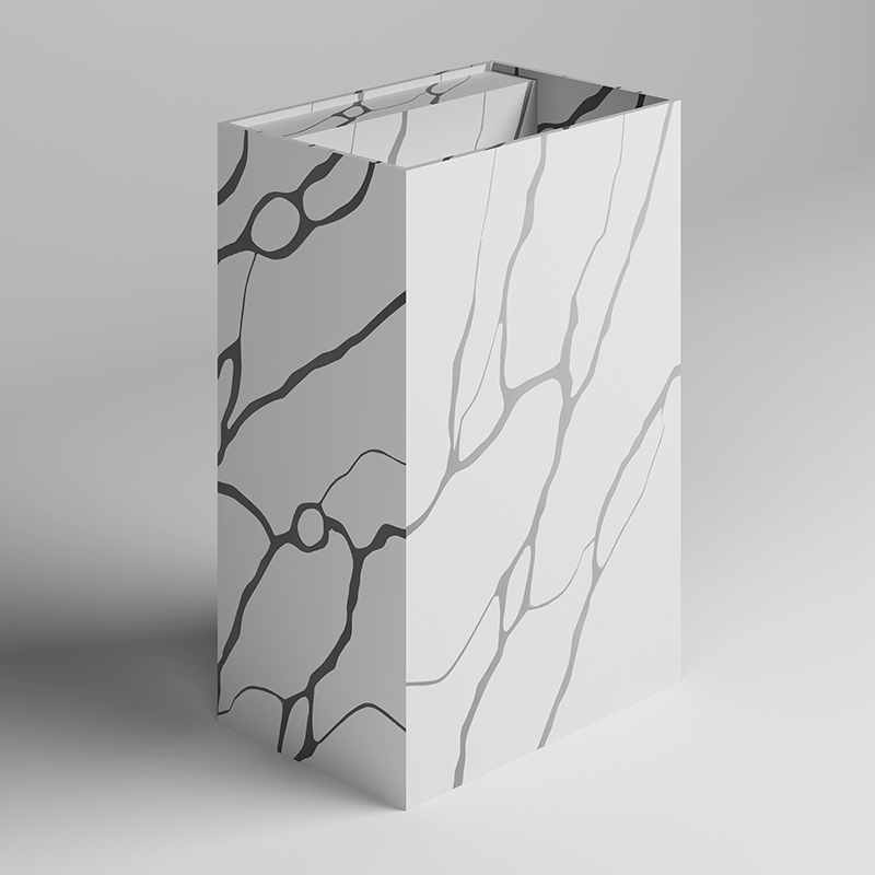 Wholesale Fashion Marble Texture Pattern Freestanding Pedestal Artificial Stone Basin SW-HZ106