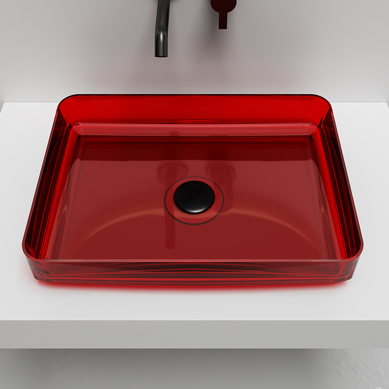 Above Counter Top Clear Resin Wash Sink XA-A109T