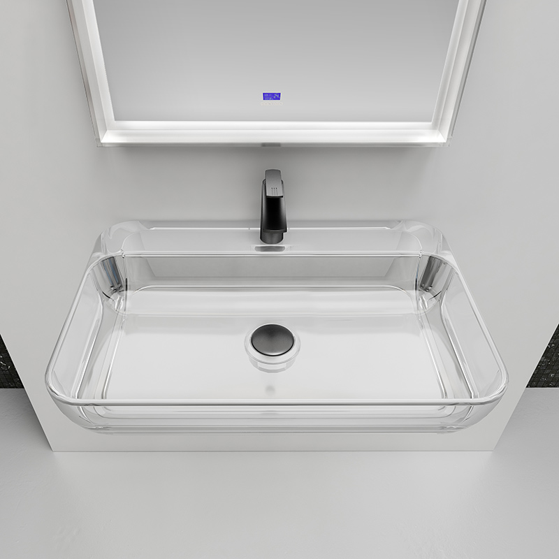 Wall Hung Clear Resin Wash Basin TW-G201T