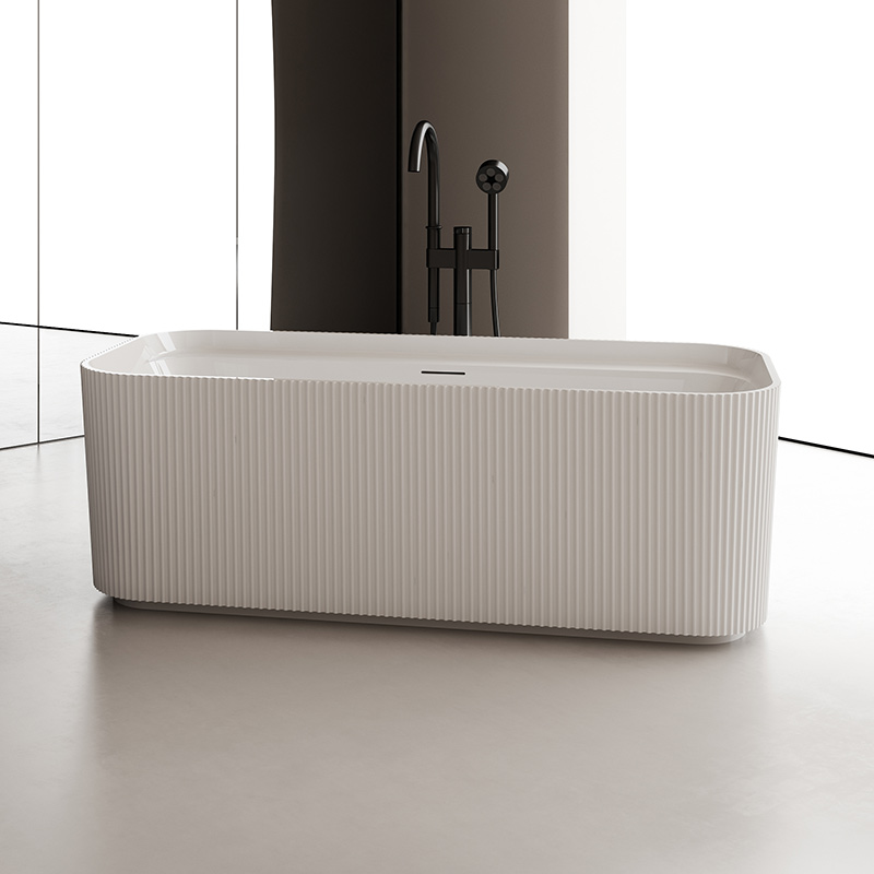 V-Groove Rectangle Freestanding Acrylic Fluted Tubs TW-7132