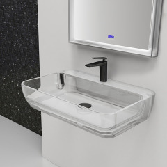 Factory Wholesale Wall Hung Clear Resin Wash Basin TW-G201T