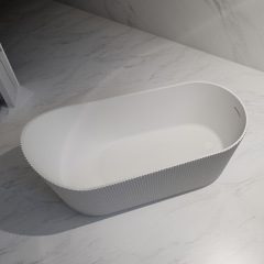 Supplier V-Groove Freestanding Fluted Acrylic Bathtub TW-7192