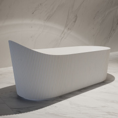 Supplier V-Groove Freestanding Fluted Acrylic Bathtub TW-7192