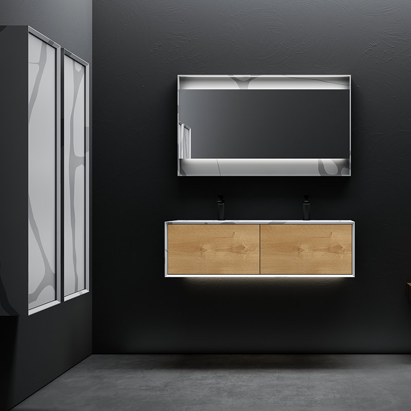 Beliebter Designer-Badezimmer-Waschtisch mit Marmor-Texturmuster zur Wandmontage im Großhandel TW-5822